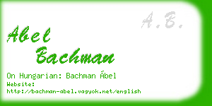 abel bachman business card